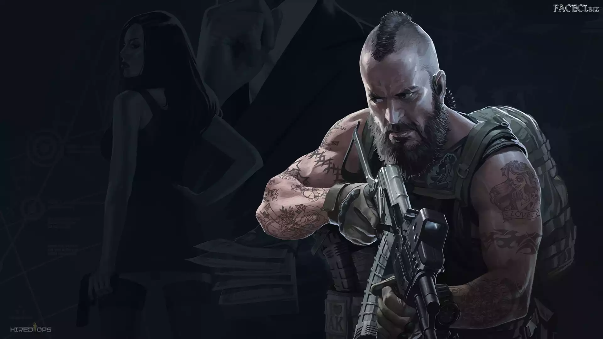 Plecak, Karabin, Tatuaż, Mężczyzna, Żołnierz